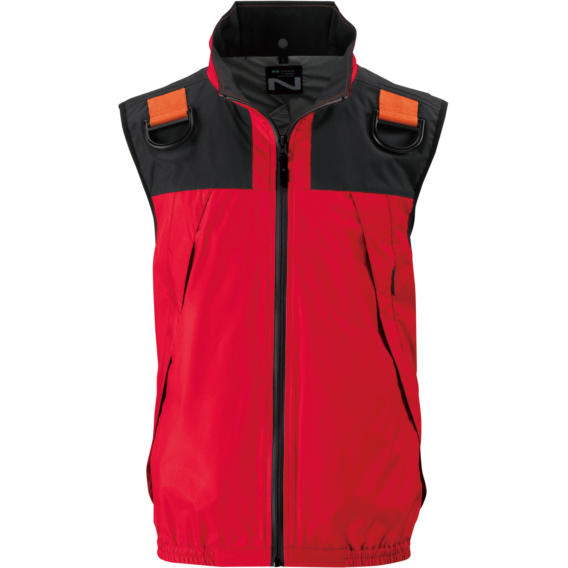 NSPファン付き空調服 セット2Lサイズ レッド/ブラック NC-1131/レッド/4L + SKSP02B Nクールウェア フルハーネス対応