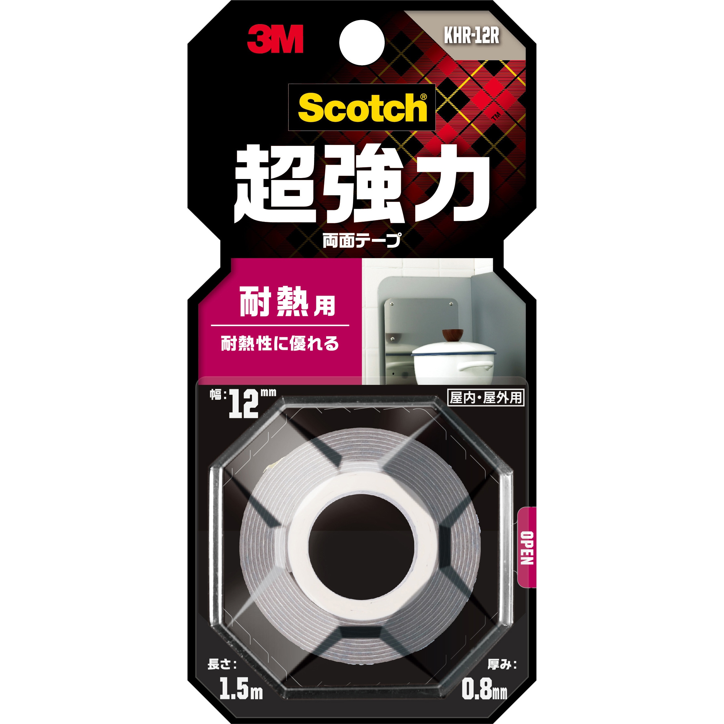 KHR-12R 3M スコッチ 超強力両面テープ耐熱用 3M(スリーエム) アクリル
