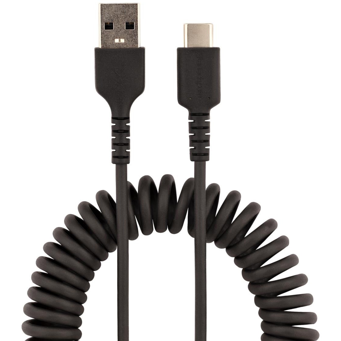 R2ACC-1M-USB-CABLE 高耐久USB-A - USB-Cケーブル/コイル(伸縮)型/アラミド繊維補強/オス-オス/USB2.0 A -  USB Type C ケーブル/タイプC 充電 カールコード 1本 StarTech.com 【通販モノタロウ】