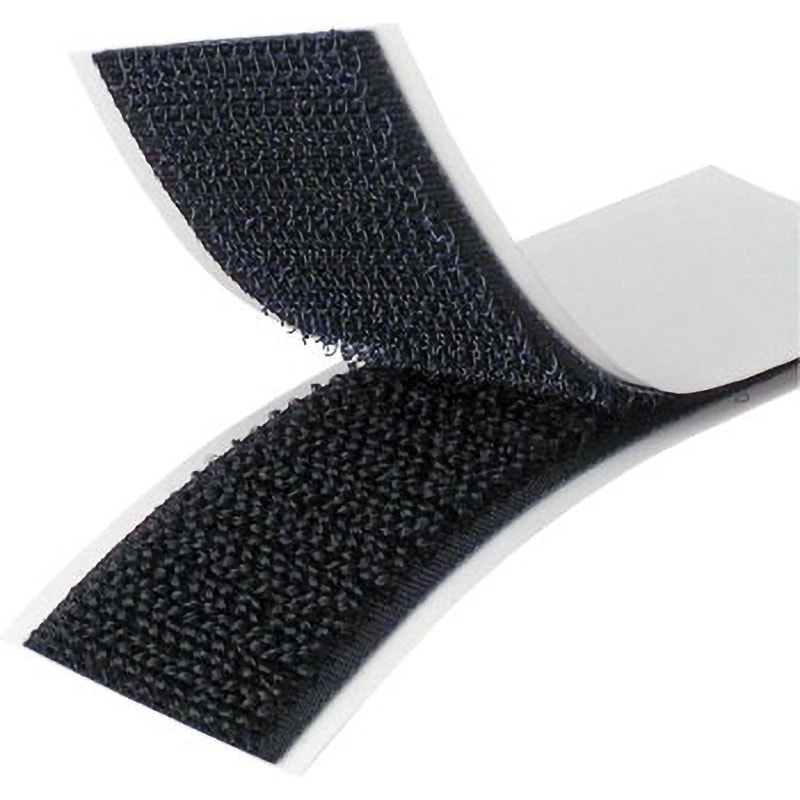 面ファスナーセット 強粘着剤付き モノタロウ 黒色 幅25mm長さ1m