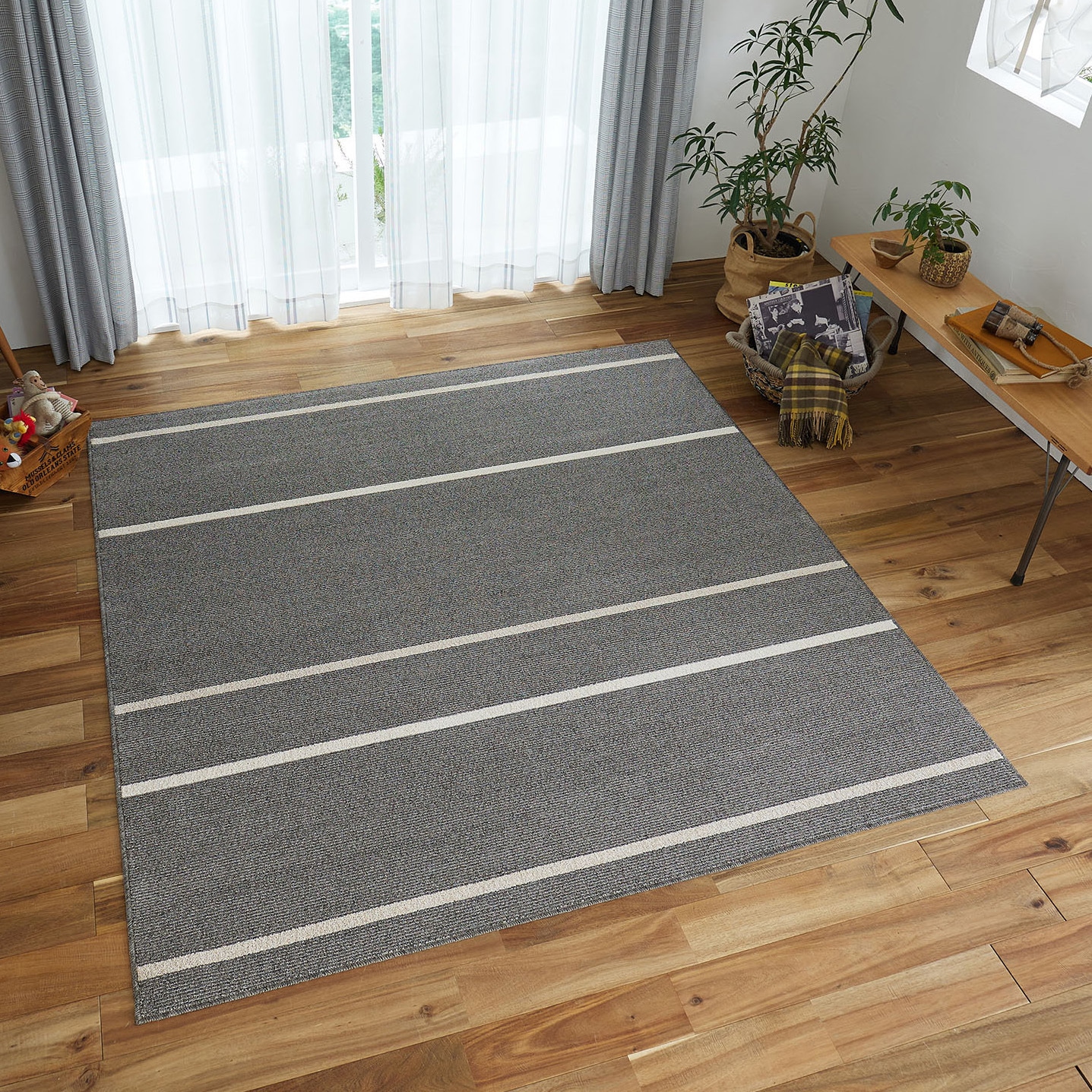 134-69061 colne 天然素材入りタフトラグ Hardi(アルディ) スミノエ 防ダニ加工・床暖対応 ブラウン色 寸法190×240cm  134-69061