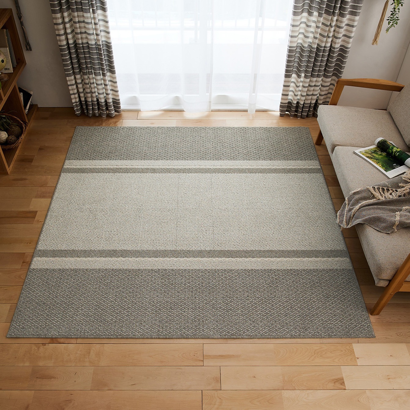 134-72690 colne 天然素材入りタフトラグ Cord(コード) スミノエ 防ダニ加工・床暖対応 ブラウン色 寸法130×190cm  134-72690