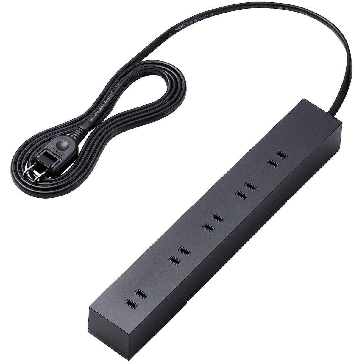 T-KF04-21020BK 延長コード 電源タップ コンセント 2P 10個口 吊下可