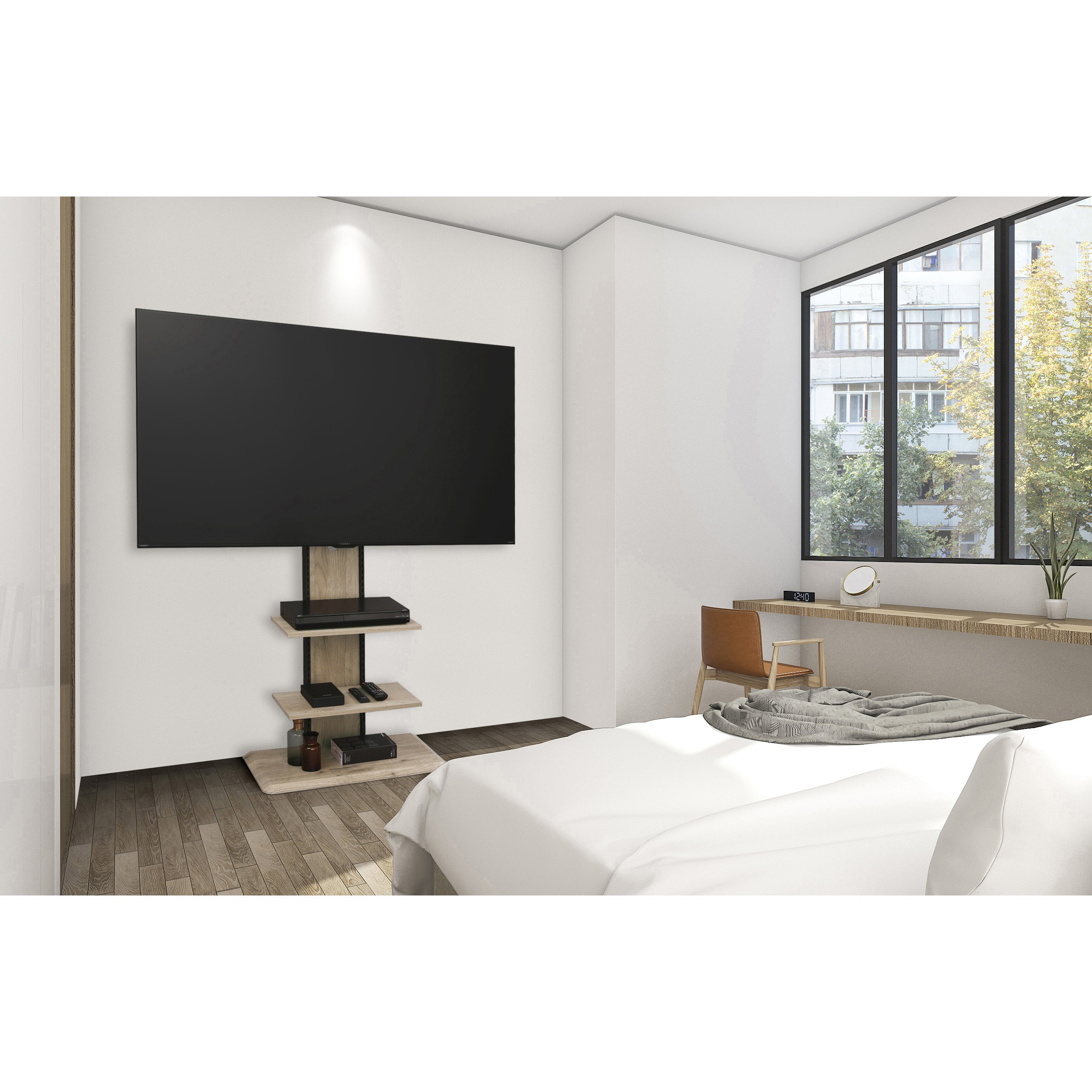 UTS-700R-LN スタンドテレビ台 アイリスオーヤマ 棚板あり ライト