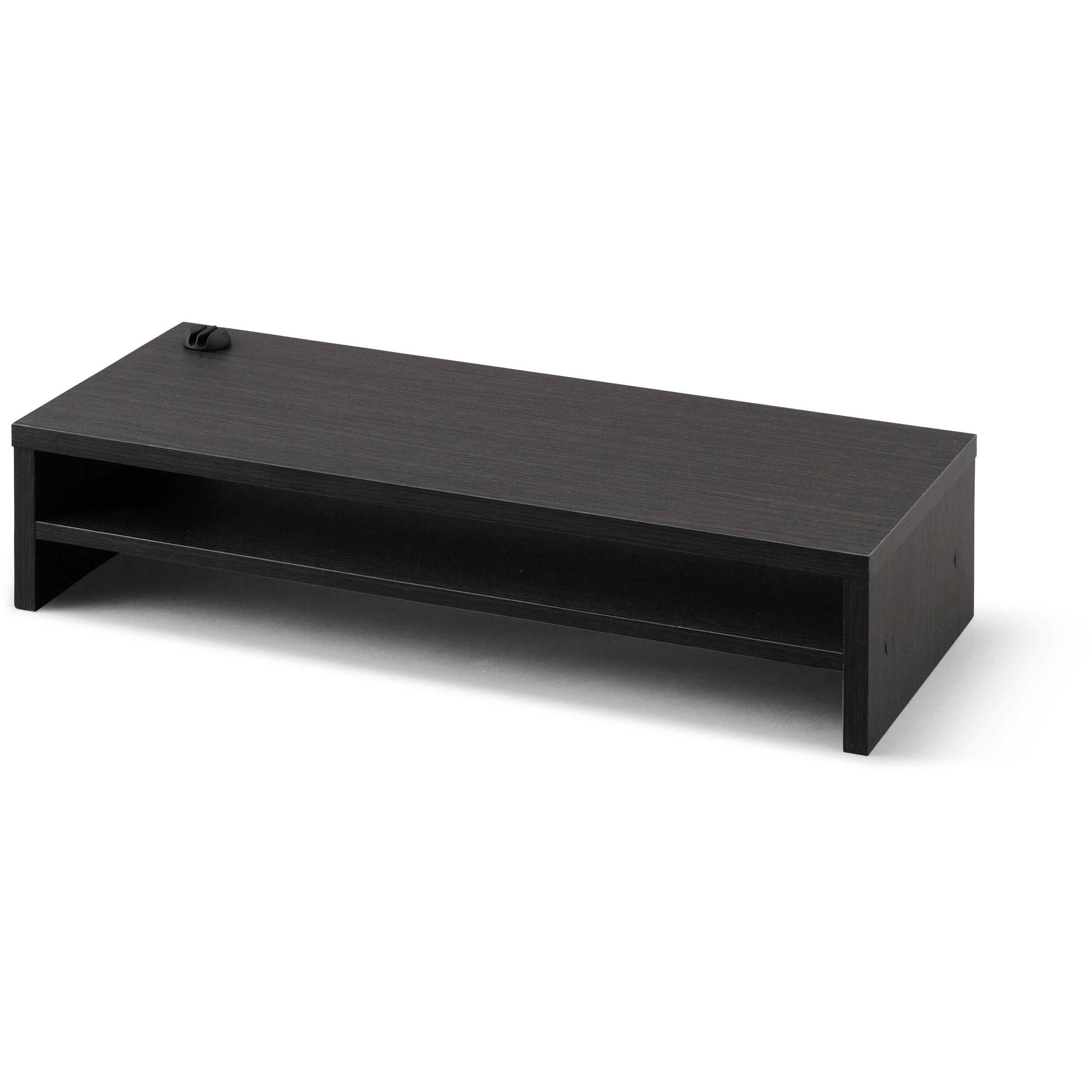 M’s カスタムオーダー受付可能！　フレーム高さ40cm 天板ブラック MNS-590T-BO モニター台 棚板付き アイリスオーヤマ ブラックオーク色