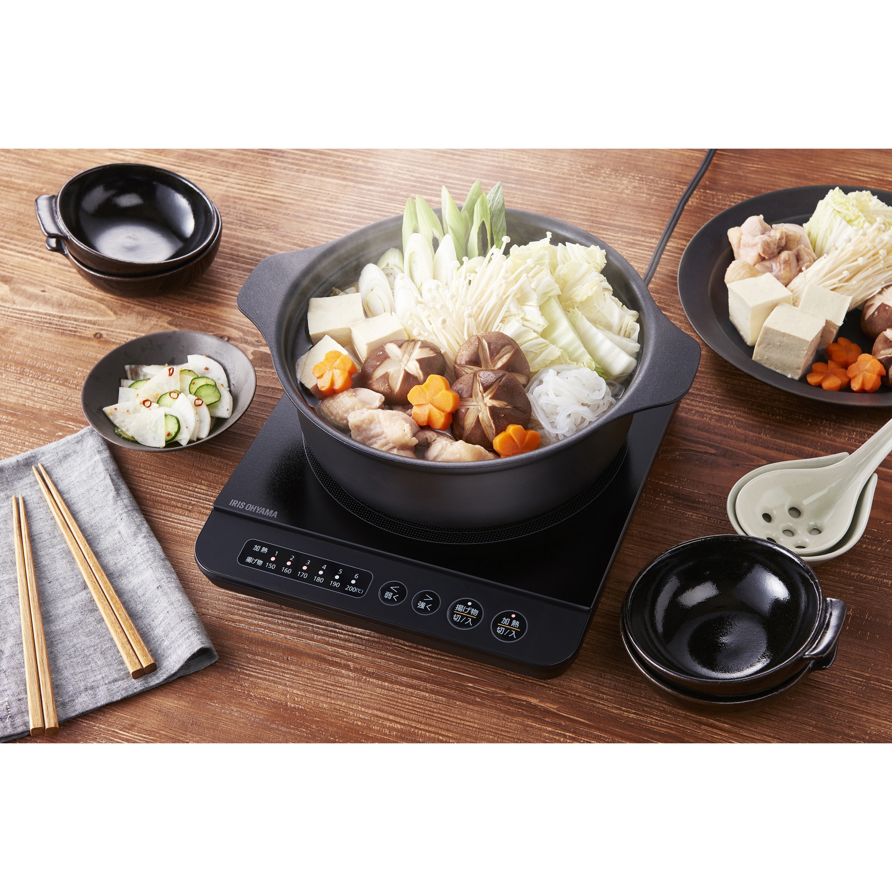 IHKP-T3724-B IHコンロ鍋セット1400W 1個 アイリスオーヤマ 【通販 