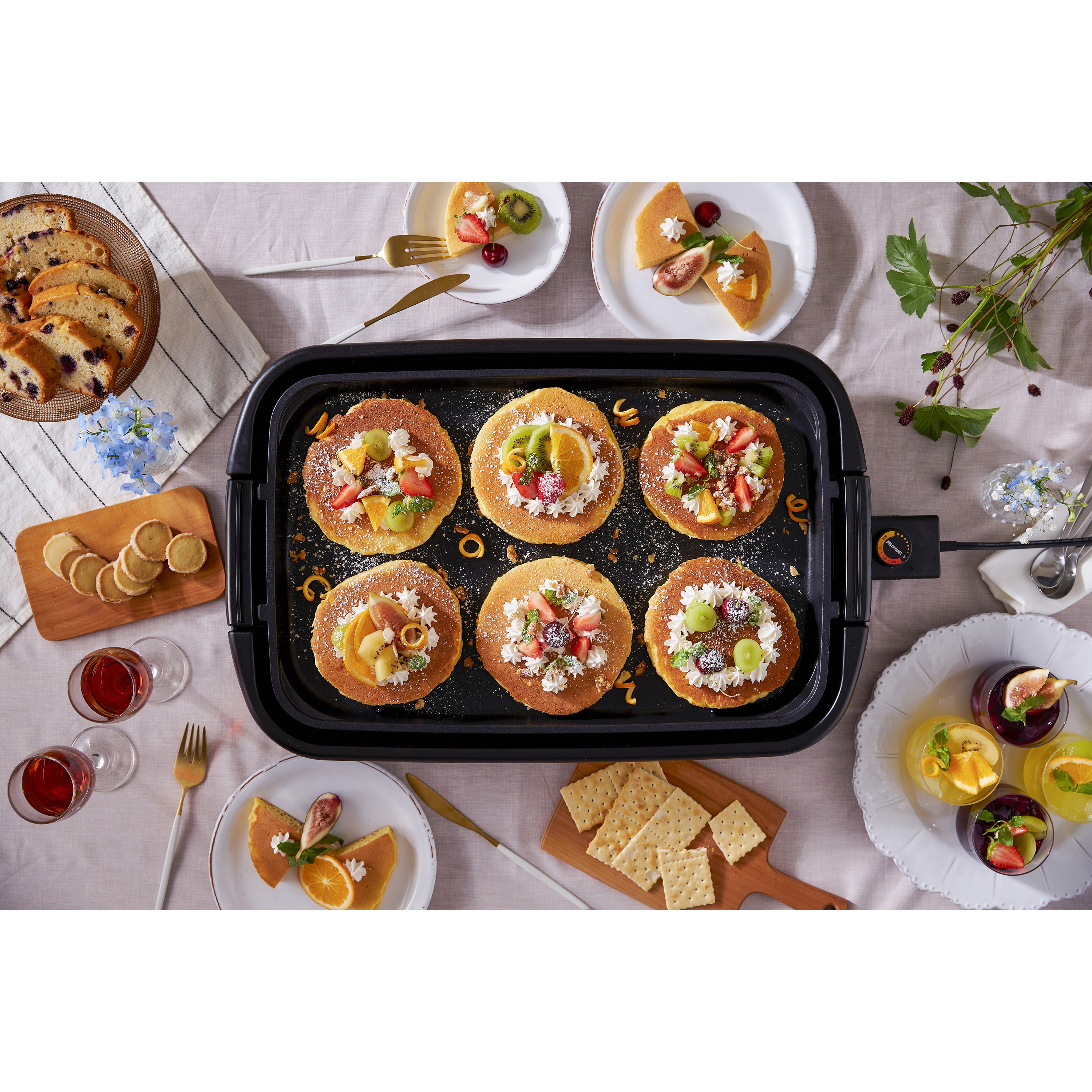 ぽん‼︎ IRIS OHYAMA ホットプレート SWHP-012-B ワイドホットプレート2枚 1個 アイリスオーヤマ 【通販