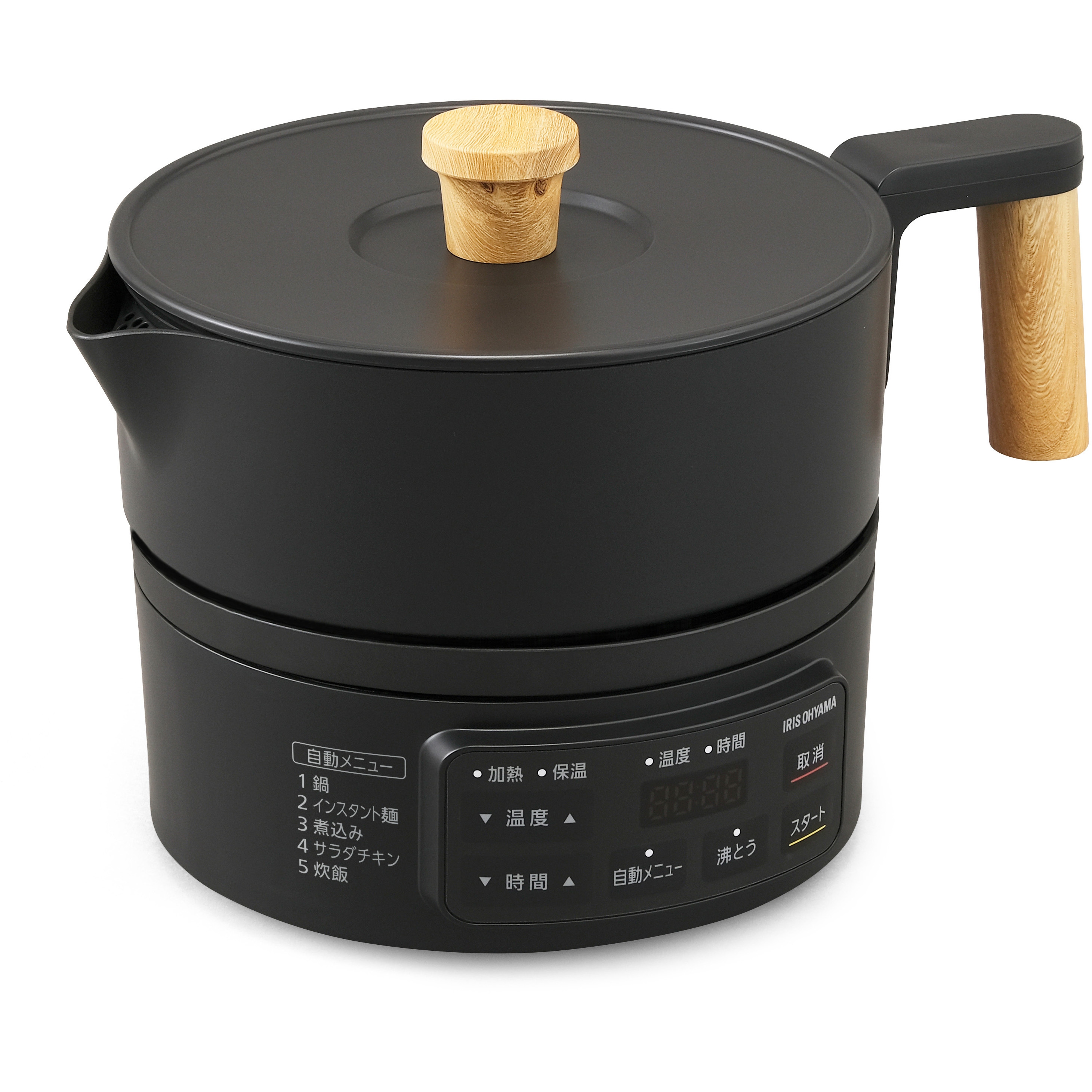 ICK-M1200-B クッキングケトル アイリスオーヤマ 容量1.0L ブラック色