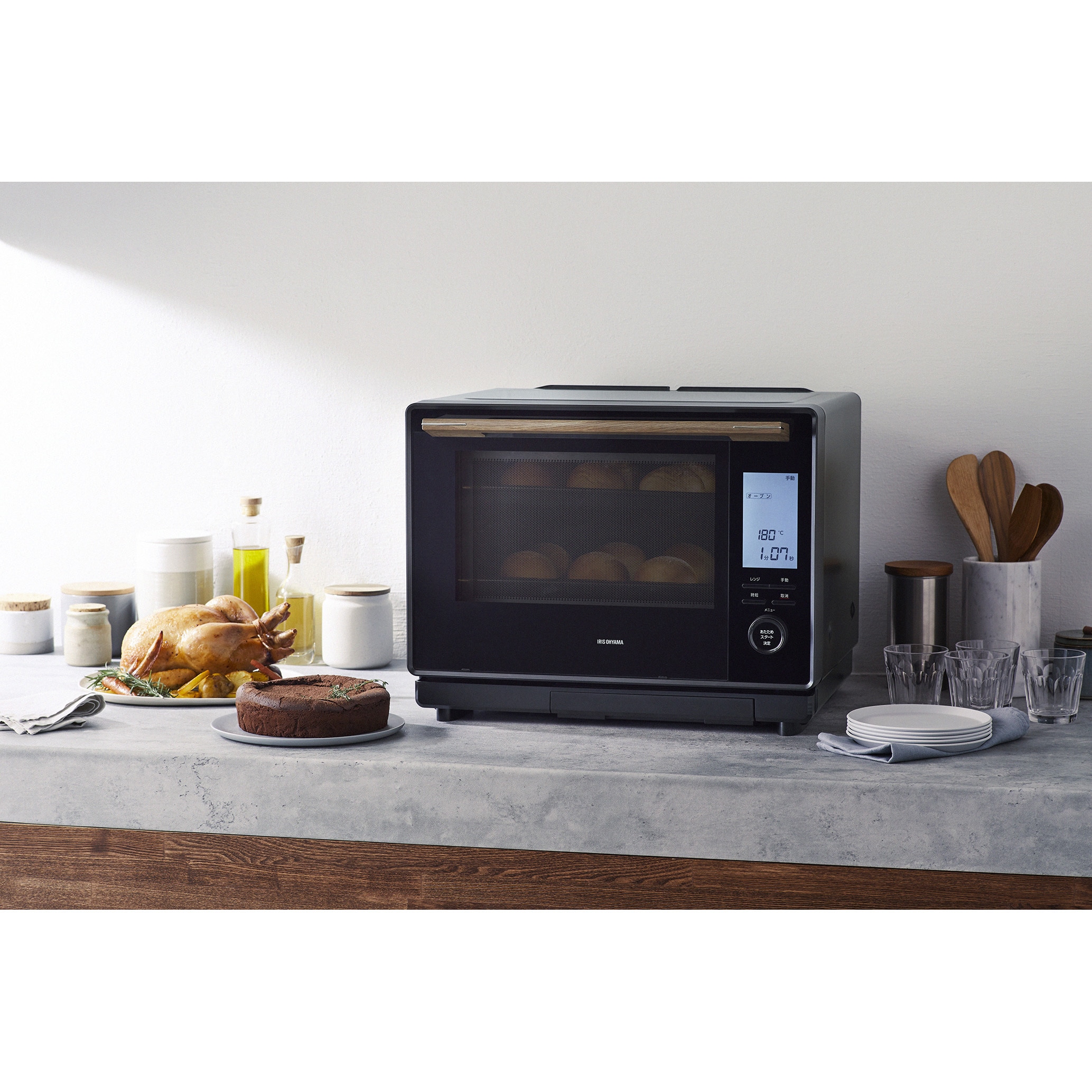 アイリスオーヤマ スチームオーブンレンジ 30L MS-F3002-B IRIS OHYAMA オーブンレンジ 30L スチームオーブンレンジ スチーム 2