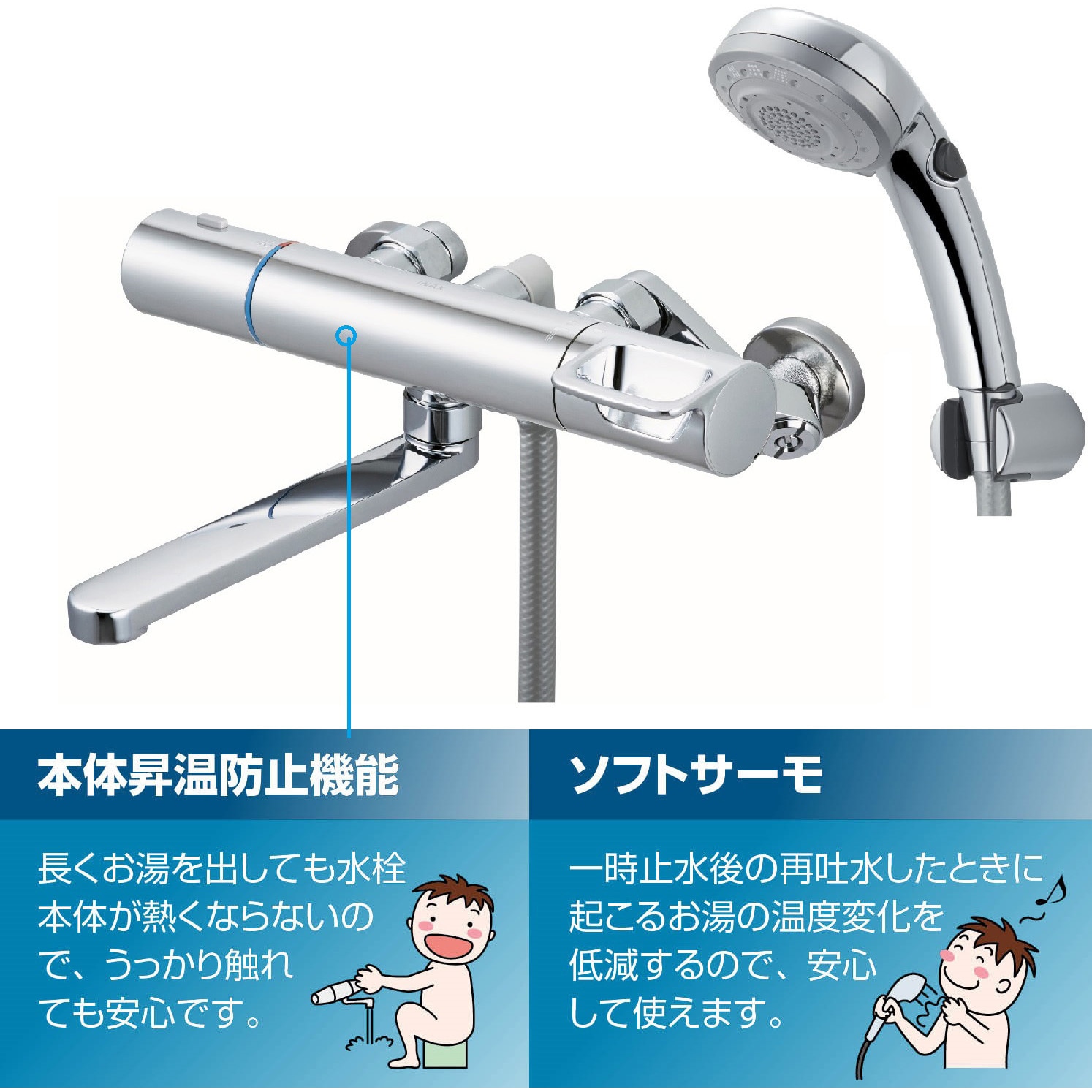【LIXIL】RBF-812 浴室用水栓　メッキハンドル