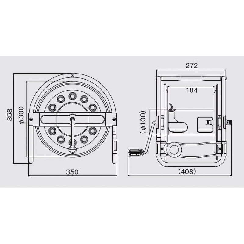 SSD-15J オールステンレス蛇腹ホースリール ハタヤリミテッド 手動