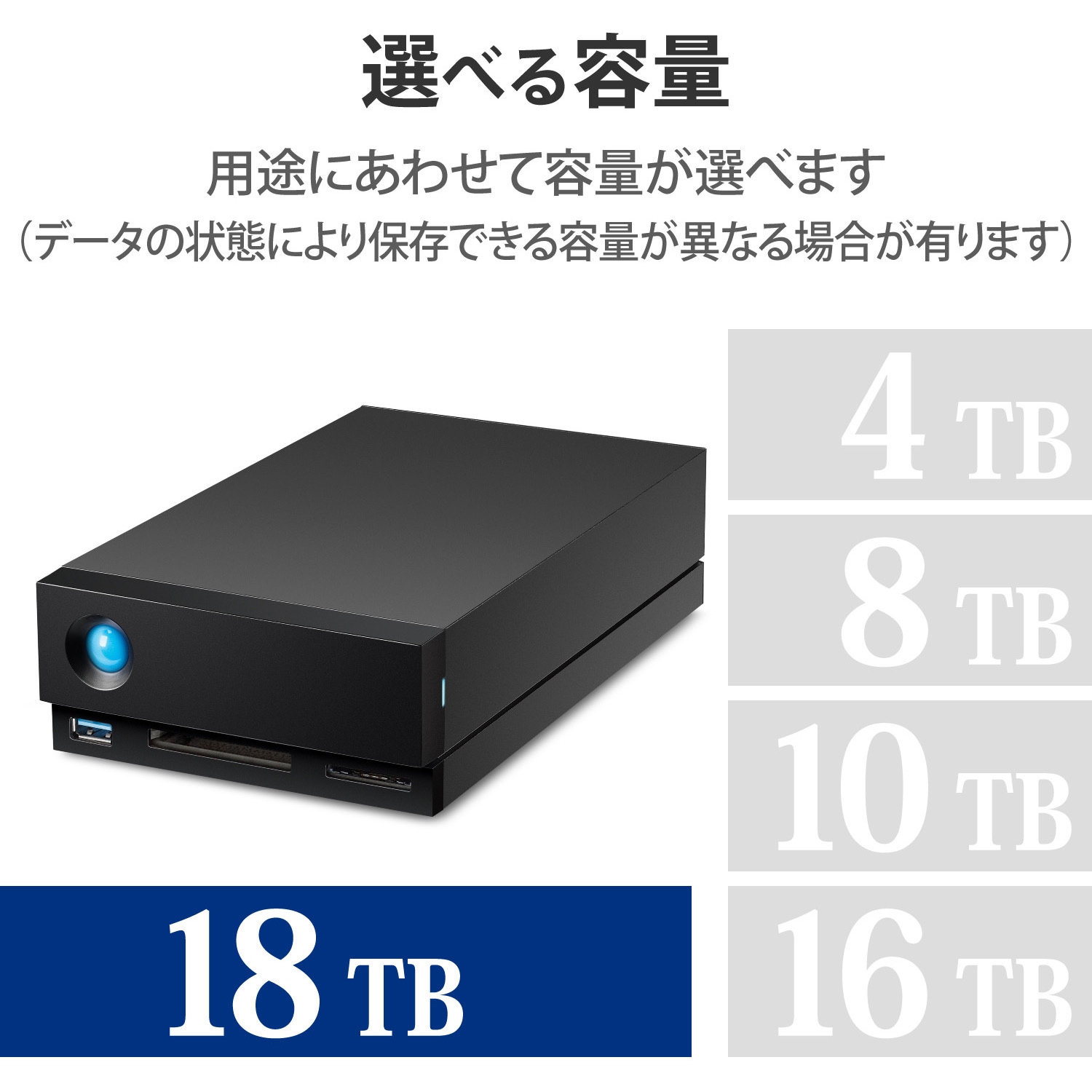 STHS18000800 HDD (ハードディスク) 外付け LaCie 1big Dock Thunderbolt3 ×2 USB-A×1  DisplayPort1.4ポート×1 SDカード×1 【Windows Mac】対応 1個 LaCie(ラシー) 【通販モノタロウ】