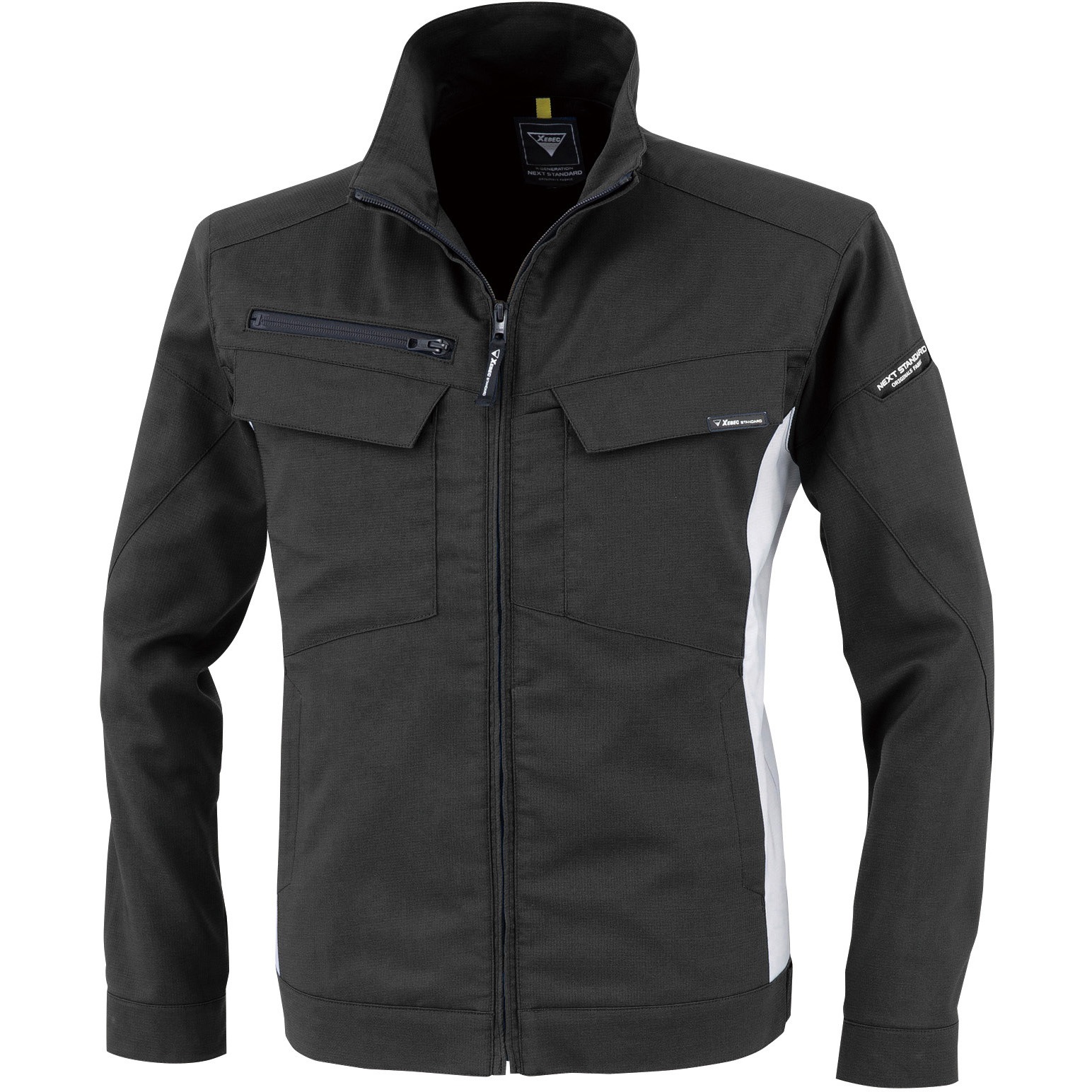 1514 長袖ブルゾン ジーベック エコストレッチサマー裏綿 クロ色 M着丈63cm