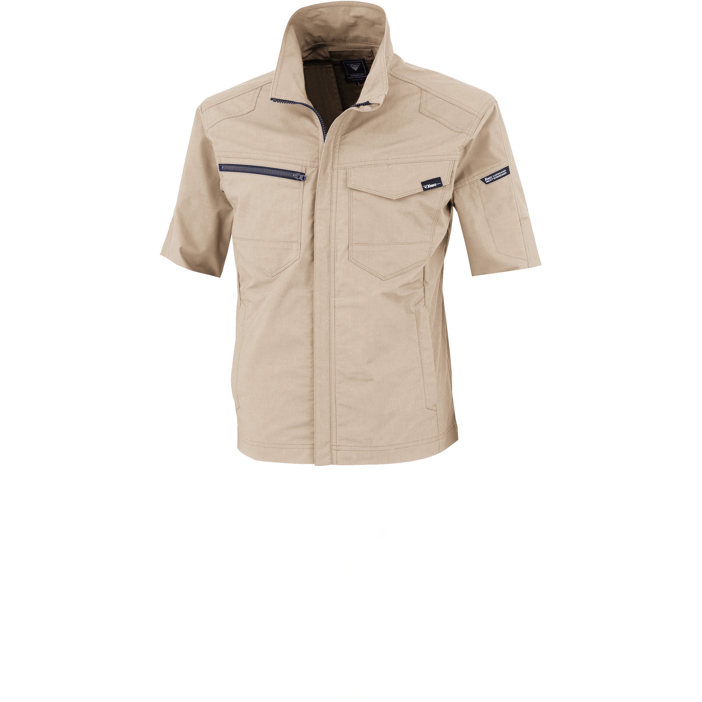 1711 半袖ブルゾン ジーベック ストレッチウェザー サンドベージュ色 SS着丈58cm