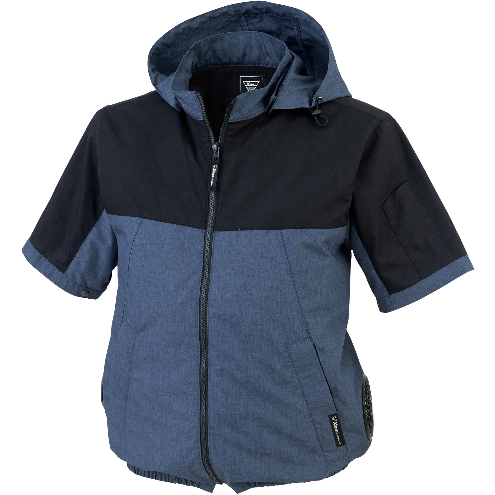 モンベル　空調服　半袖　メッシュパネル　Lサイズ XE98026 空調服半袖ブルゾン(フード付き) ジーベック 服のみ 杢