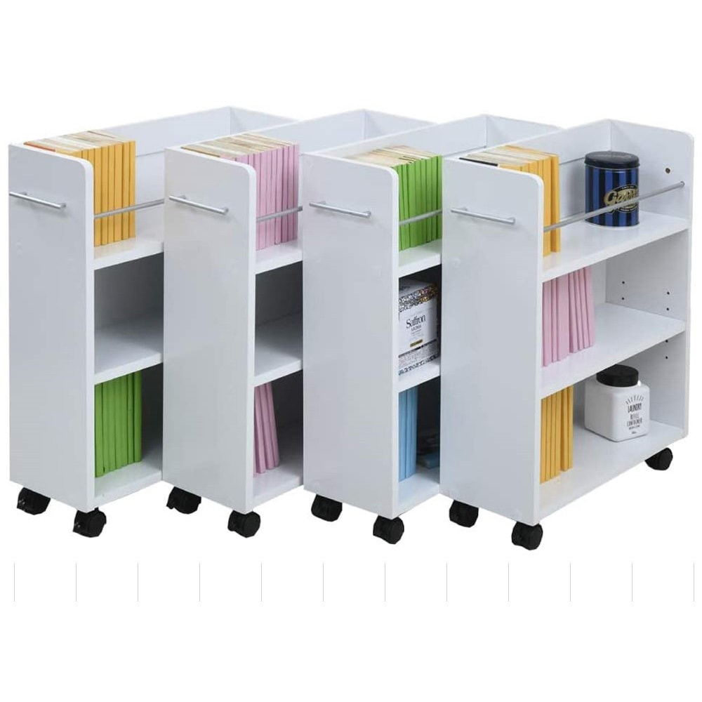 SGT-0128SET 収納ラック 3段 キャスター付き (19.5×58.5) 3色展開(NA