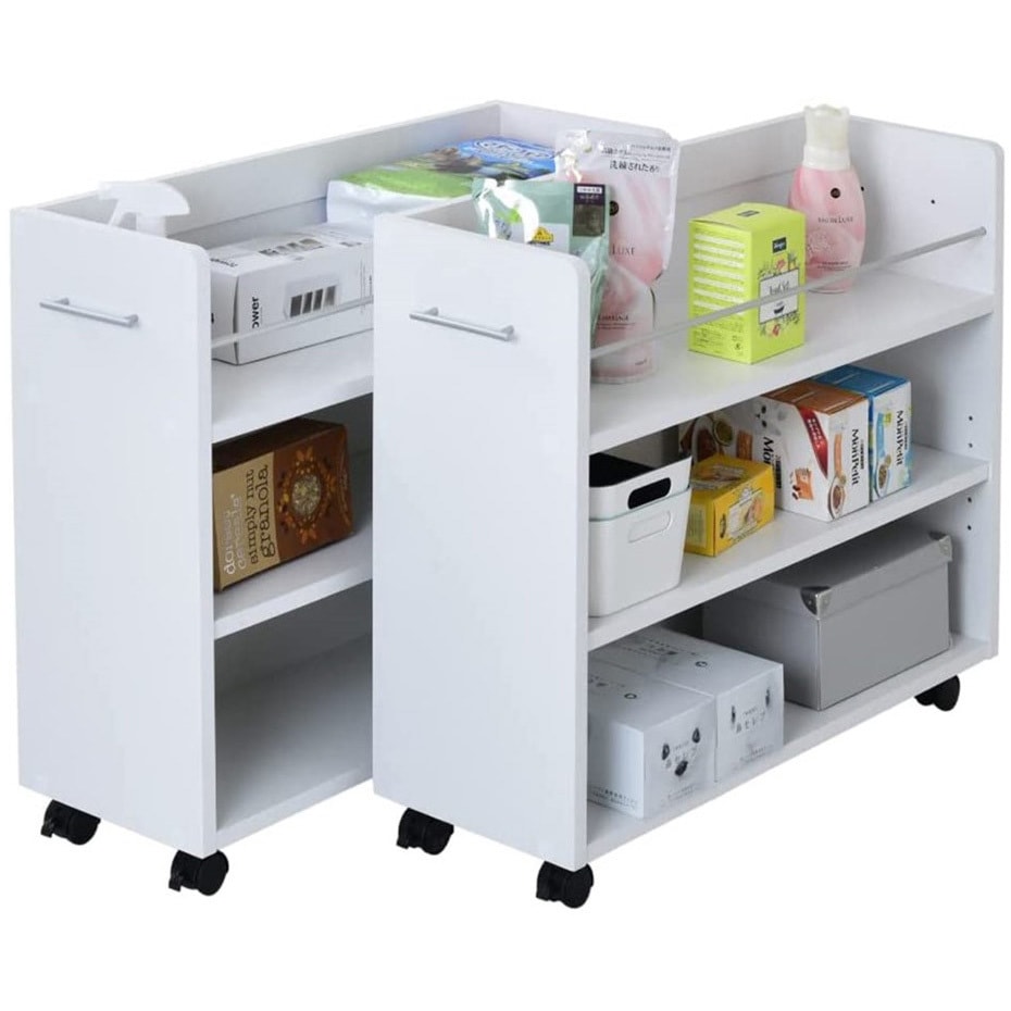 SGT-0137 収納ラック 3段 キャスター付き (26.5×78.5) 3色展開(NA DB