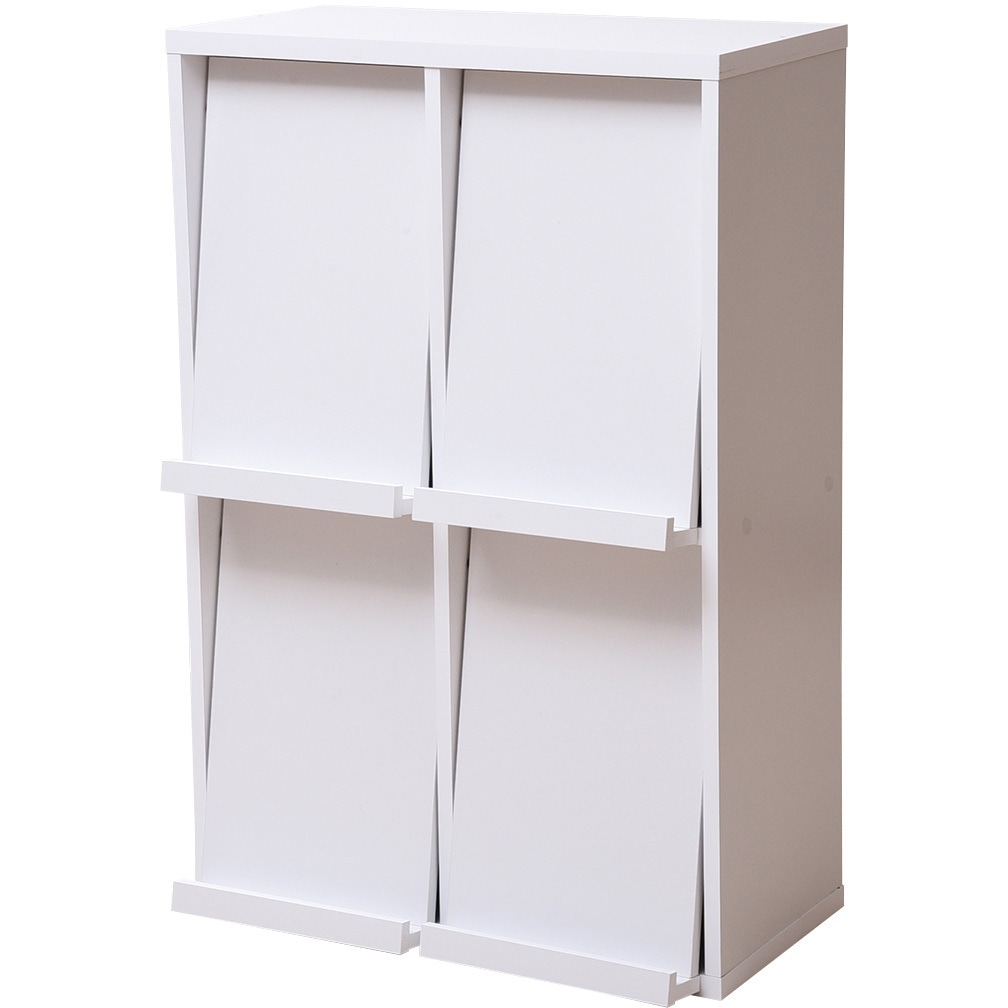 fr-047 ディスプレイラック フラップ扉4枚付 収納ラック 2段 6BOX