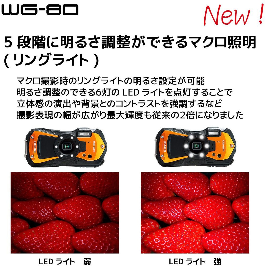 WG-80 OR 防水防塵デジタルカメラ WG-80 1台 リコー(RICOH) 【通販 