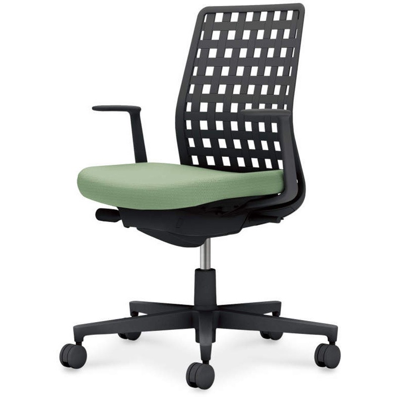 C03-B310U-B2HBKX1 オフィスチェアー モネット 背樹脂シェルタイプ(配送・組立サービス付き) コクヨ キャスターあり L型肘 ブラック 高さ875mm幅710mm奥行710mm  C03-B310U-B2HBKX1