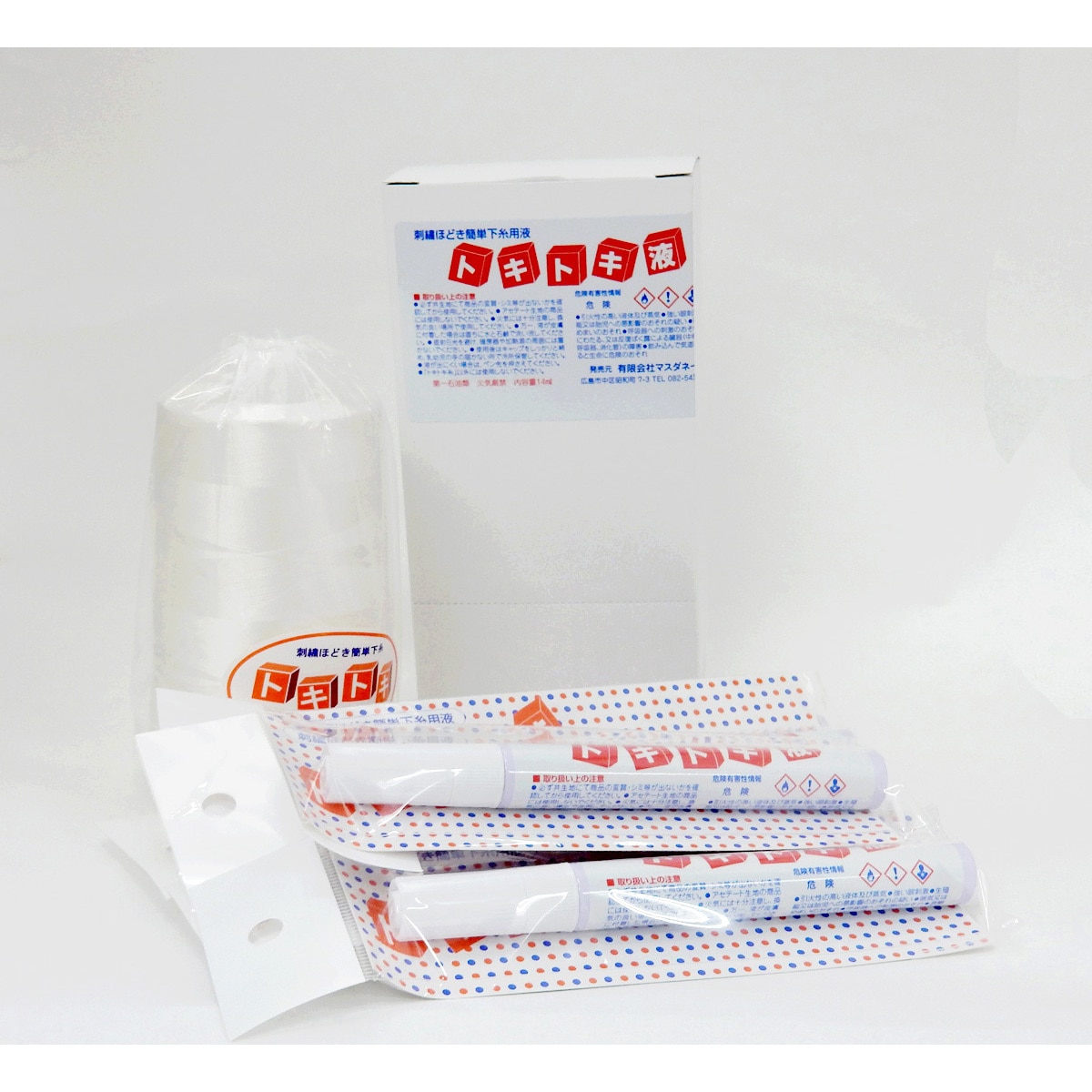 刺繍ほどき簡単下糸 トキトキ糸×1本 刺繍ほどき簡単下糸用液 トキトキ液×6本(1箱) セット販売 1セット マスダネーム 【通販モノタロウ】 8,498円