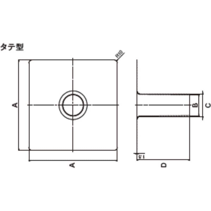 60用 ダモ角型鉛改修ドレンN タテ型40-140用 山装 鉛製 - 【通販 