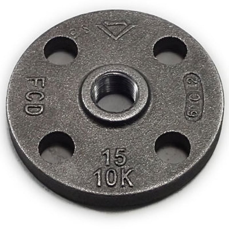 JIS10K-15A 黒ねじ込みフランジ 10K 吉年 ねじの種類Rc 呼び径15A