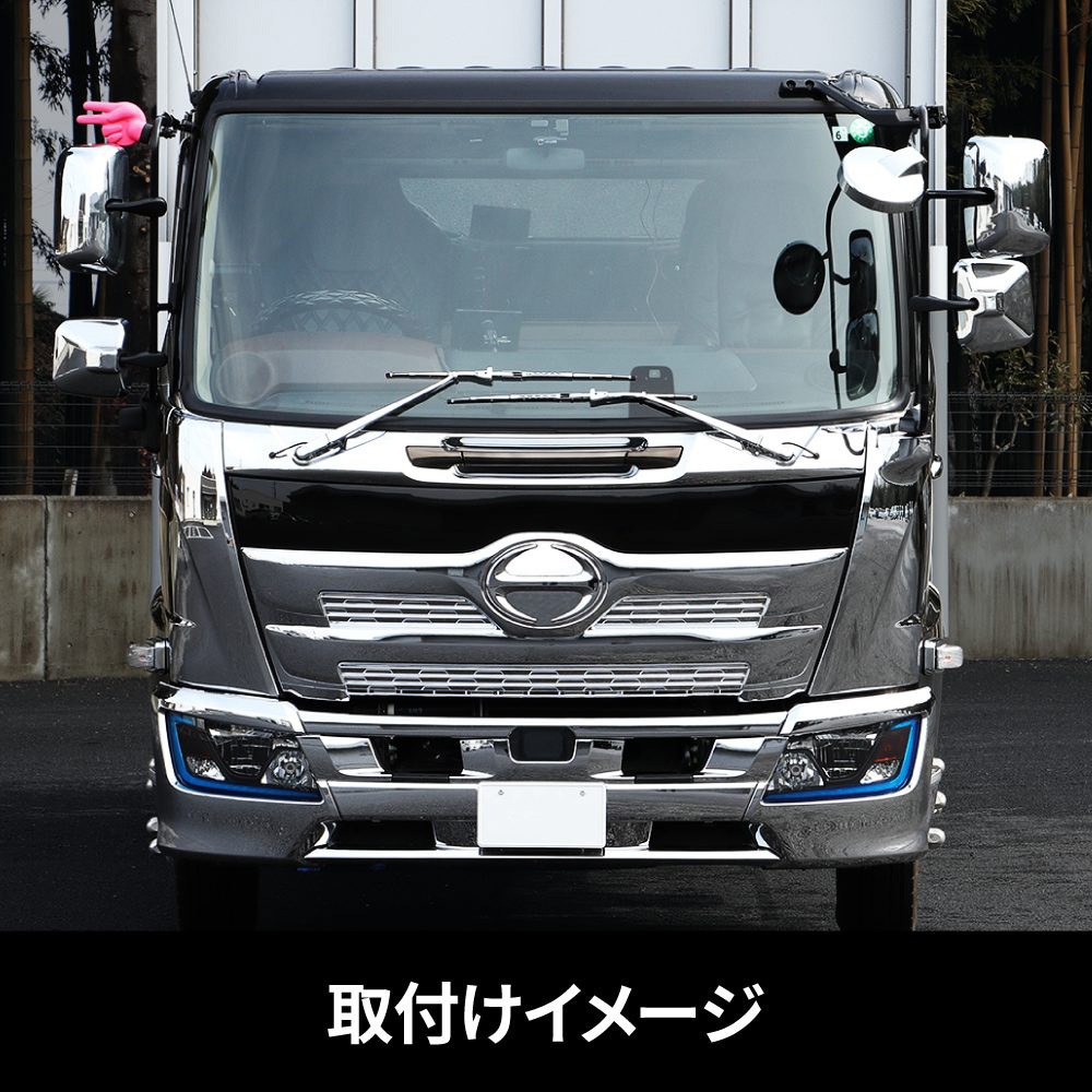 e*k様 日野純正　17レンジャーFパネルグリル メッキブラックレインボーラメと 日野純正 17レンジャーFパネルグリル メッキブラックレインボー