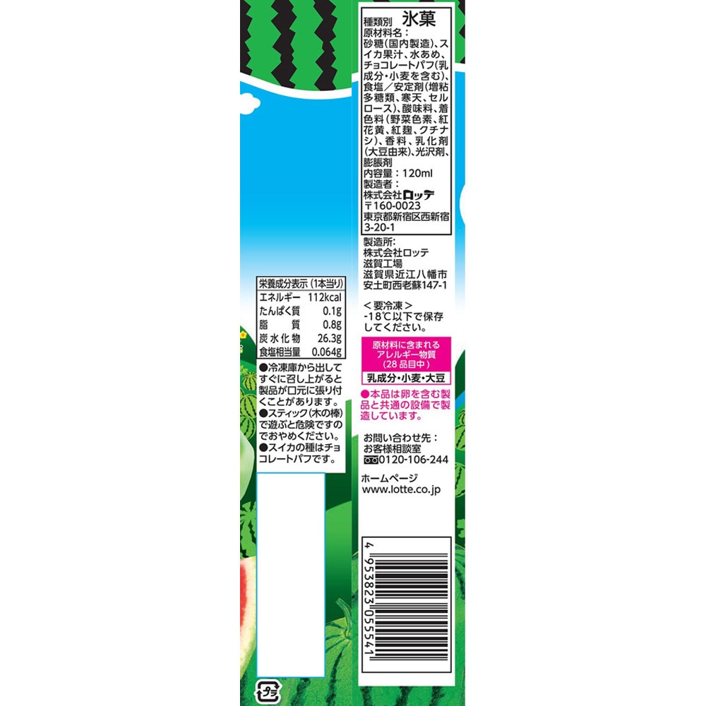 冷凍]BIGスイカバー 1セット(120mL×12個) ロッテ 【通販モノタロウ】