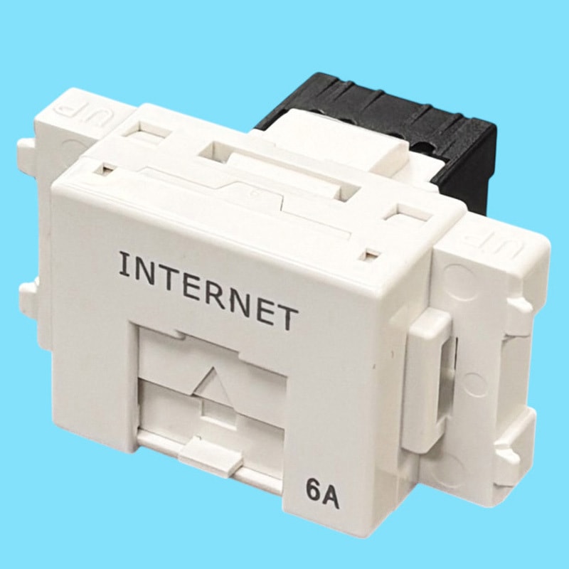LWU-110-6A-NET(PW) 埋込型LANコンセント(110方式) 八光電機製作所 極