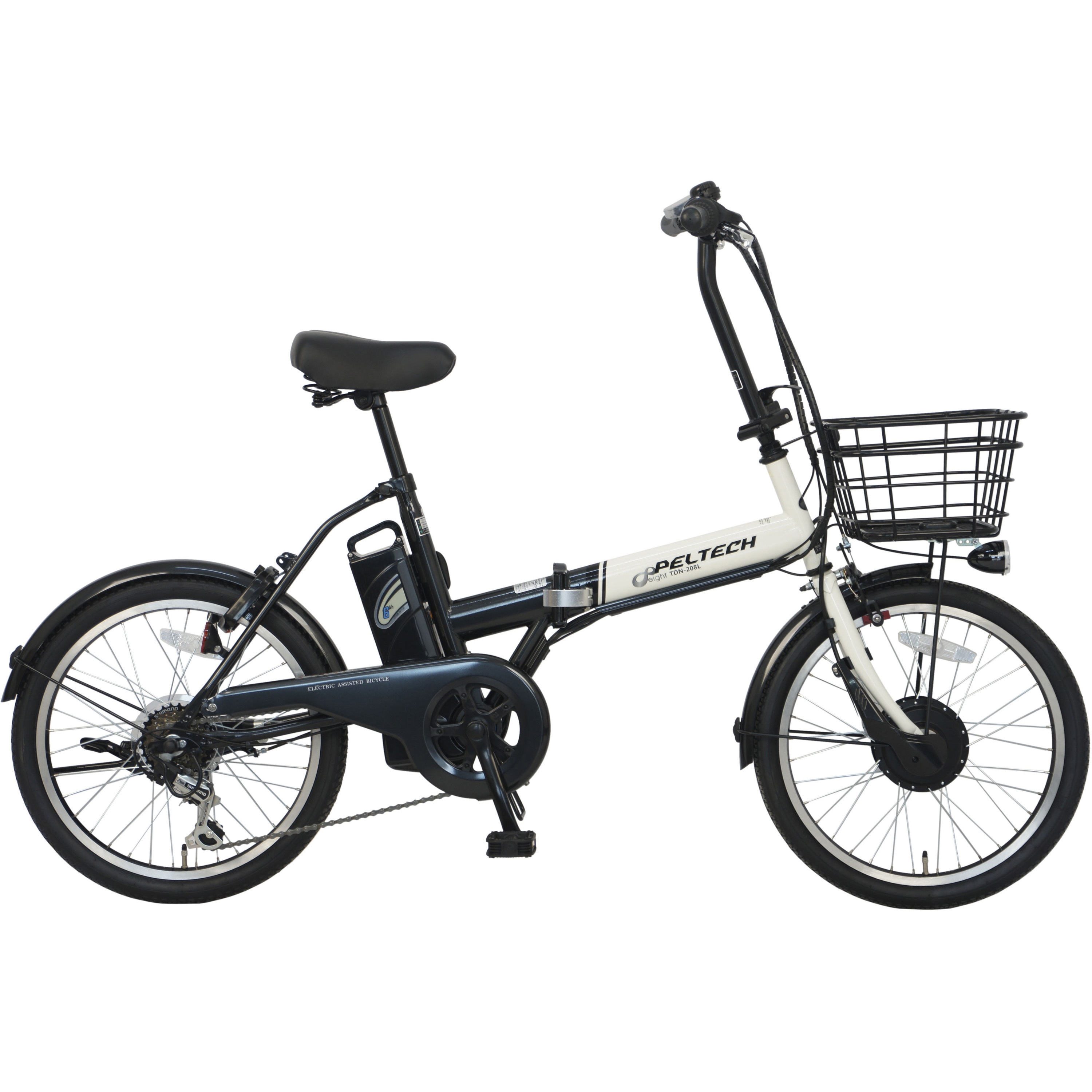 TBDN-208L-TC-WH 防災サイクル 20型ノンパンク折り畳み電動アシスト自転車 208L 【簡易組立品】 PELTECH(ペルテック) 変速段数:外装6段シマノグリップシフト 53,988円