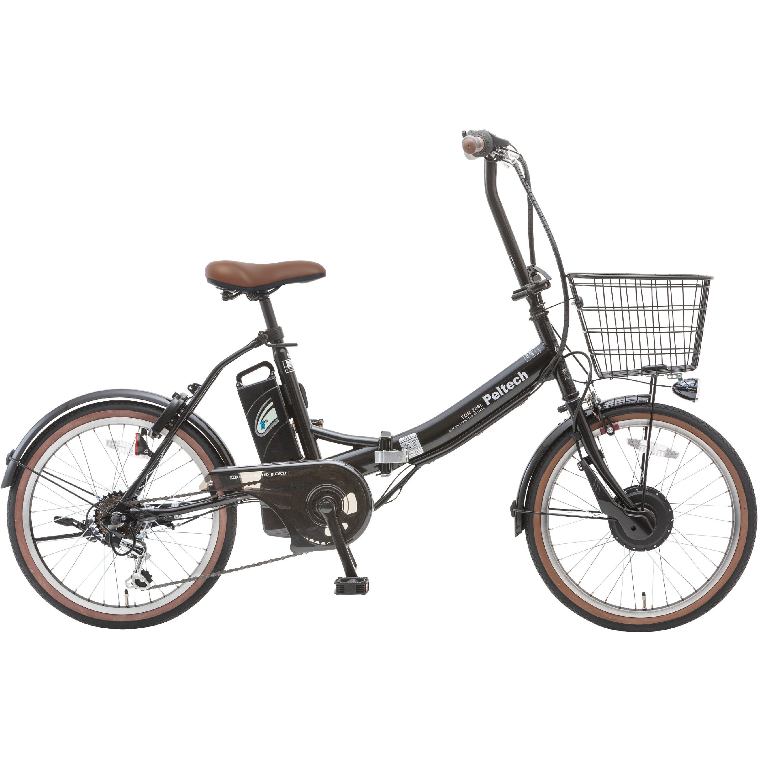 TBDN-206L-TC-BK 防災サイクル 20型ノンパンク折り畳み電動アシスト 
