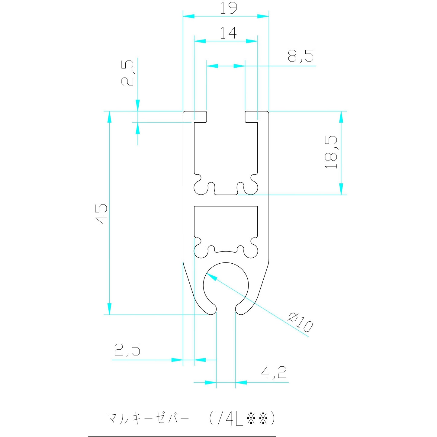 74L40 マルキーゼバー 岡田装飾金物 アルミ/アルマイト仕上 長さ4000mm 