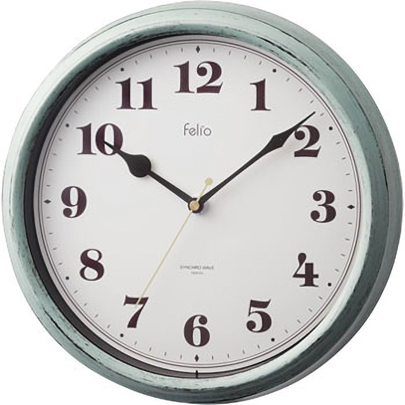 FEW183 GR 掛け 電波時計 パンナ felio(ノア精密) アナログ グリーン色