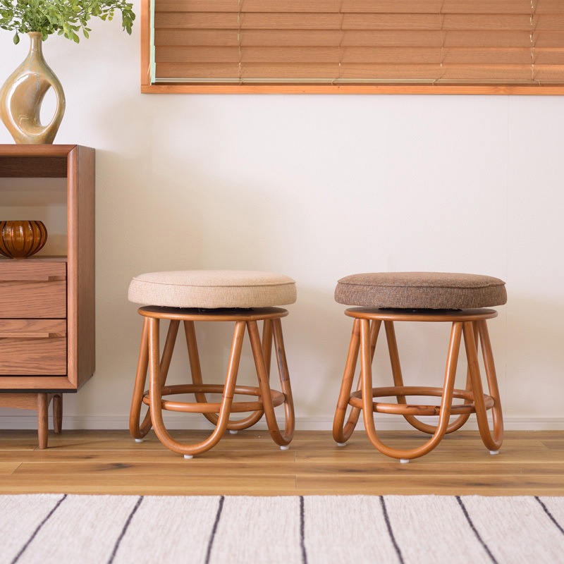 NS-538BR モリー 回転スツール φ45×H35 おしゃれ 北欧 東谷L AZUMAYA モリー 回転 スツール 直径：39.5×41cm NS-538 BR NS-538BR