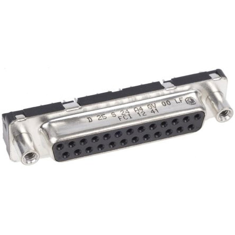 D25S24A4GV00LF Amphenol ICC D-subコネクタ， 25極， メス， スルーホール実装， D25S24A4GV00LF AMPHENOL ピッチ2.76mm はんだ付け ライトアングル