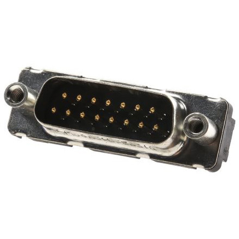 D15P24A4GV00LF Amphenol ICC D-subコネクタ， 15極， オス， スルーホール実装， D15P24A4GV00LF AMPHENOL ピッチ2.74mm はんだ付け ストレート 寸法39.14×11.9×12.55mm 1セット(25個)