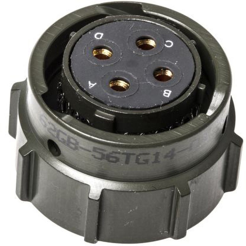 62GB-56TG14-04SN(044) Amphenol Limited MIL規格丸型コネクタ 62GB， シリーズ， オス， 4極 62GB-56TG14-04SN(044) AMPHENOL ケーブルマウント はんだ付け ストレート