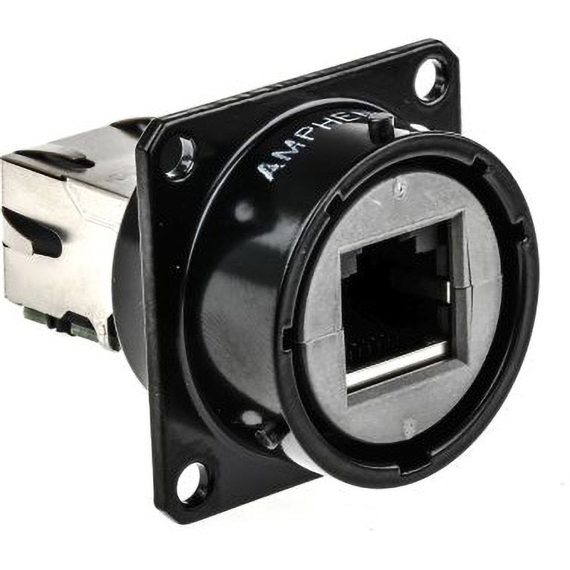 RJF21B Amphenol RJ45 モジュラーコネクタ， メス， RJ45コネクタ， パネルマウント， Cat5e， RJF21B AMPHENOL シールド付き ストレート 極数8