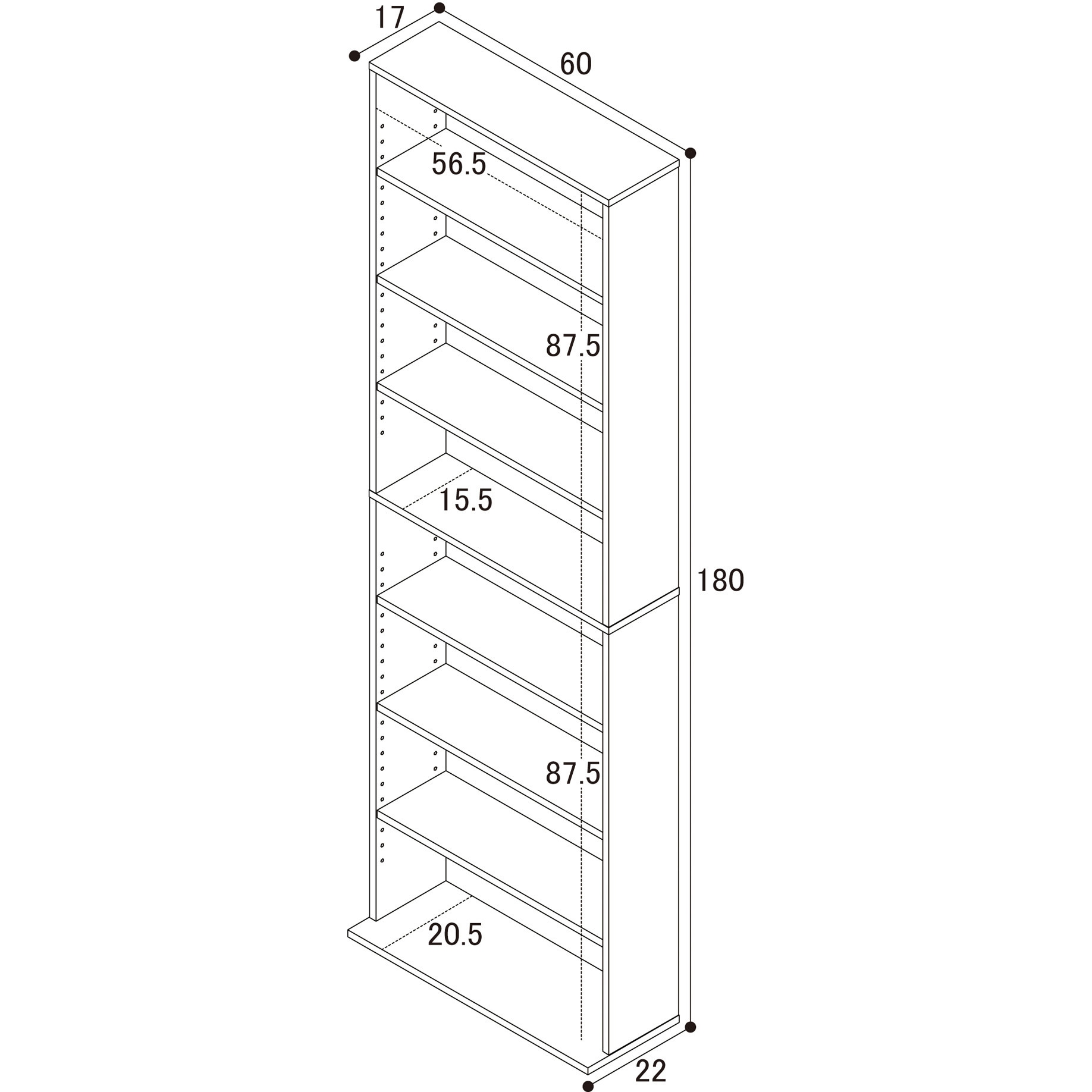 39409 文庫本棚W600 S クロシオ 材質:木 組立式仕様 ナチュラル色