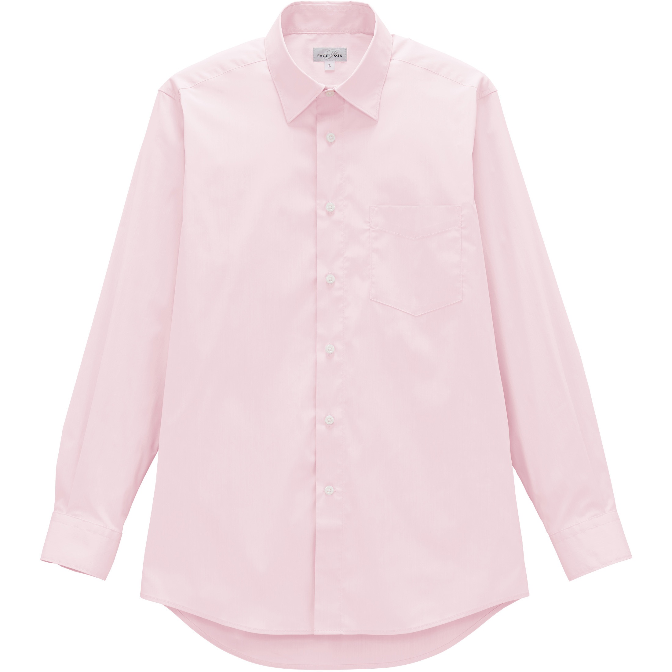 FB5055M メンズレギュラーカラー長袖シャツ FACEMIX ブロード ピンク色 サイズ5L  FB5055M