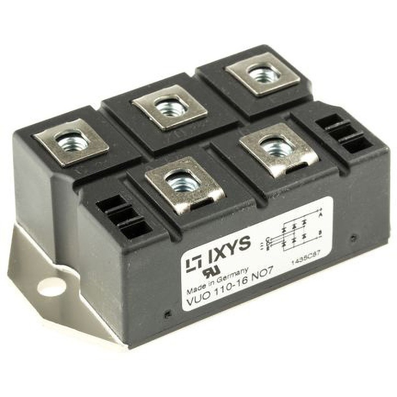 VUO110-16NO7 IXYS 整流用 ブリッジダイオード 127A， 1600V， 94 x 54 x 30mm， VUO110-16NO7 IXYS パネルマウント