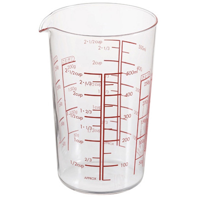 MJC-50-R-BK 耐熱ガラス製メジャーカップ MJCシリーズ HARIO 実用500mL  1箱(24個) MJC-50-R-BK