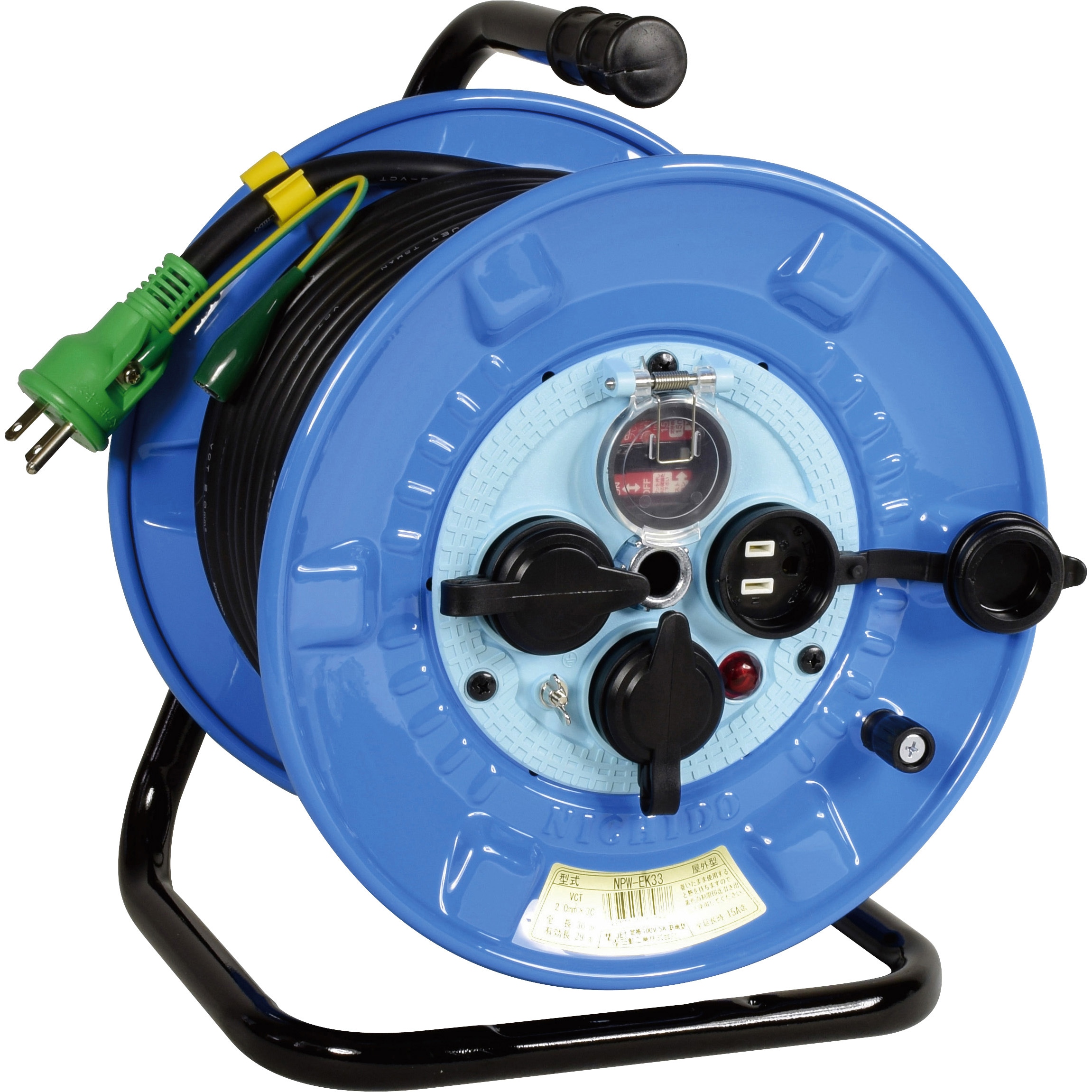 NPW-EK33RE-S リペアポッキンドラム 日動工業 3口 屋外用 100V