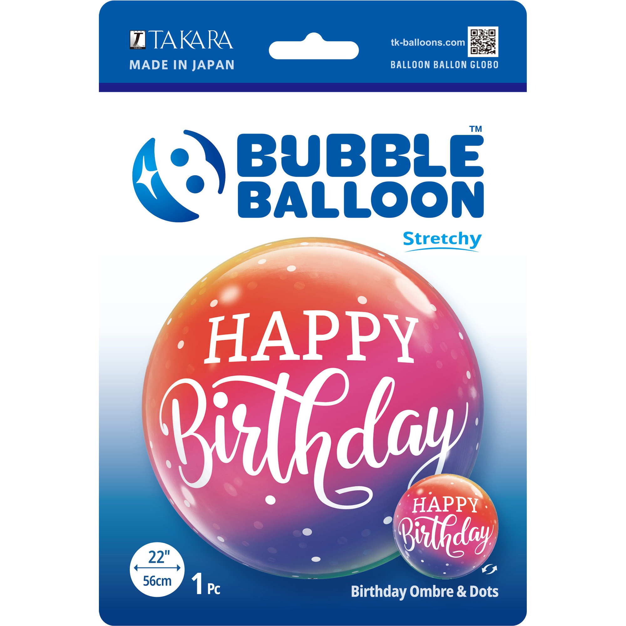 0201444009 バブルバルーン TakaraTec デザインBIRTHDAY OMBRE & DOTS