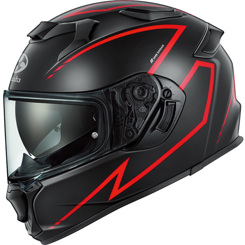 フラットブラックレッド XS KAMUI 5 SPRIA OGK KABUTO(オージーケー