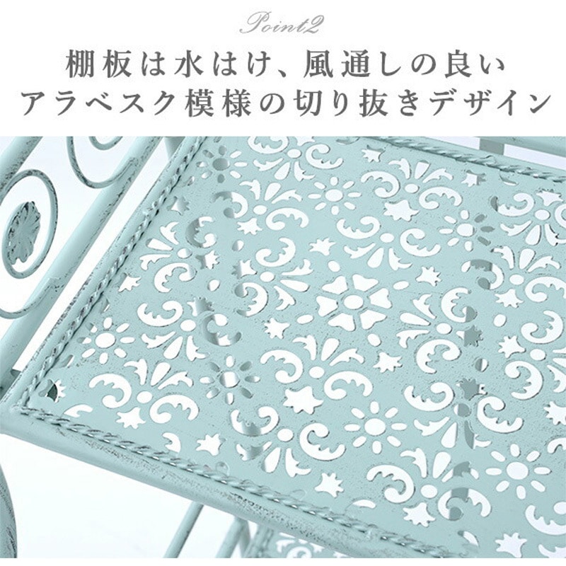 PAAS-3(GR) アンティーク調 ガーデンラック 折りたたみ式 1台 YAMAZEN