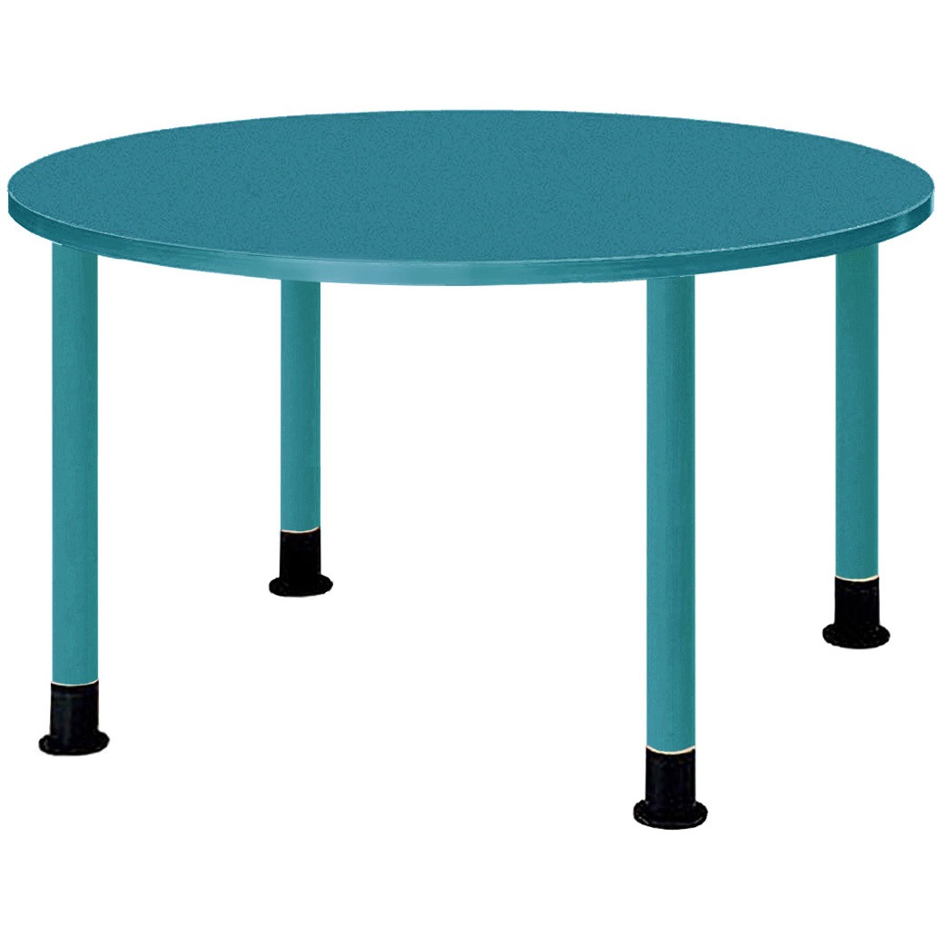CLO-900R-TBL カラフルミーティングテーブル ニシキ工業 ターコイズブルー色 高さ700mm幅900Φmm奥行900Φmm  CLO-900R-TBL