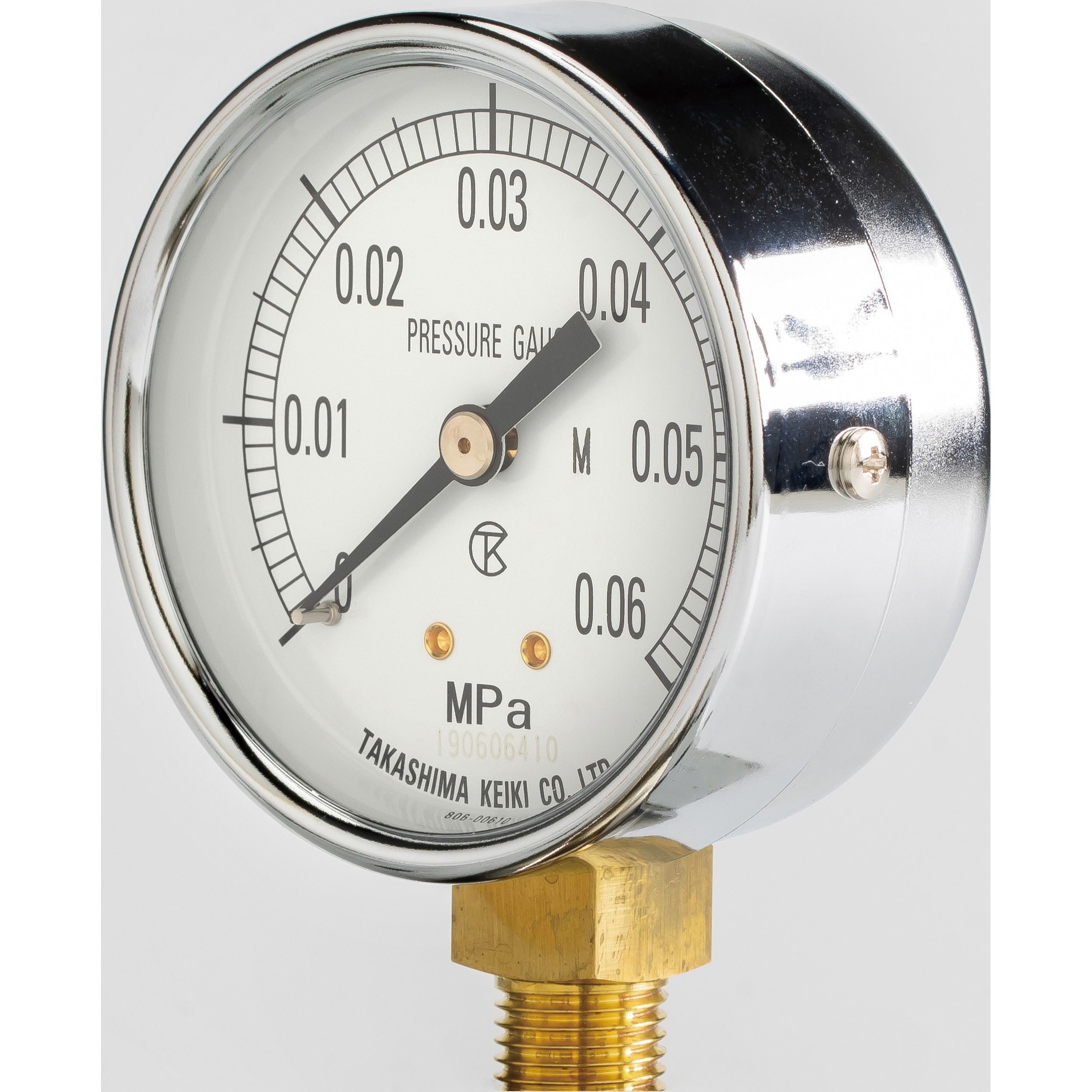 圧力計　時計 1012060 一般圧力計(A枠立型・Φ60) 高島計器 圧力レンジ0.0～0.6MPa