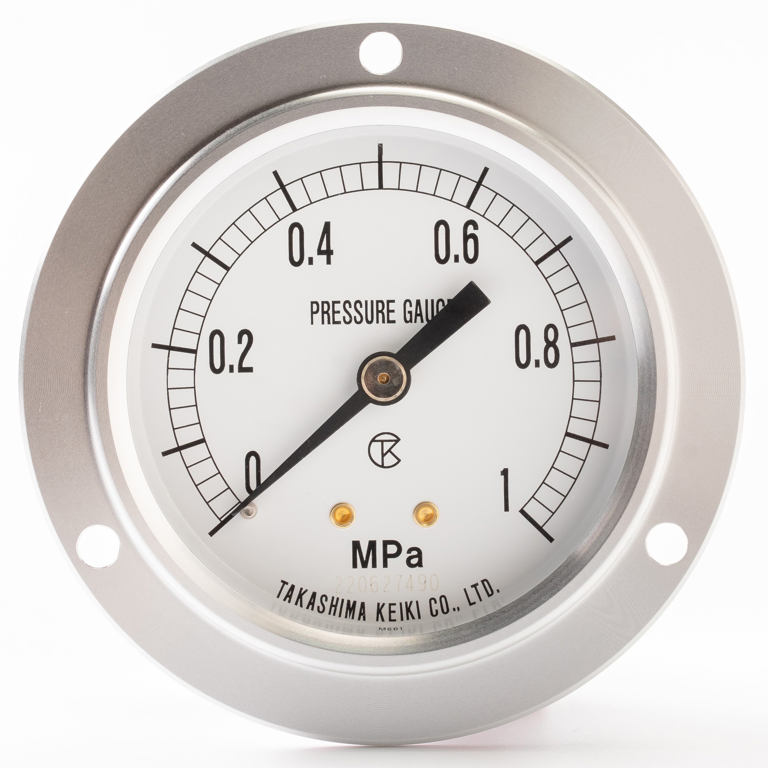 右下 ステンレス圧力計 G411-261-0.4MP 計測機器・圧力計 G411-261-0.4MP | ステンレス圧力計（A枠立型・φ100） | 右下精器製造
